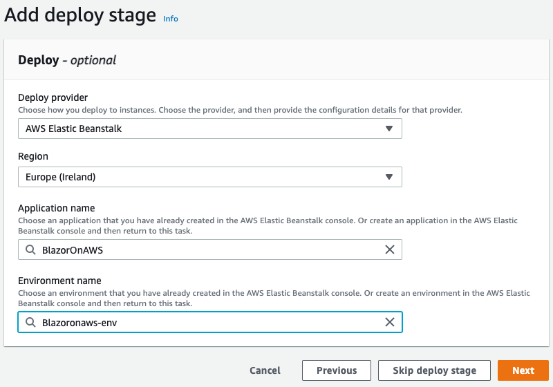 Create the deploy stage