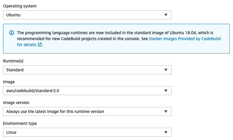 Select the operating system for build