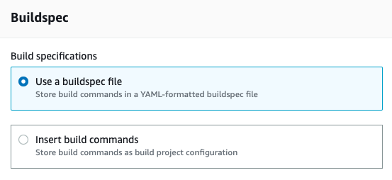 Use a buildspec file