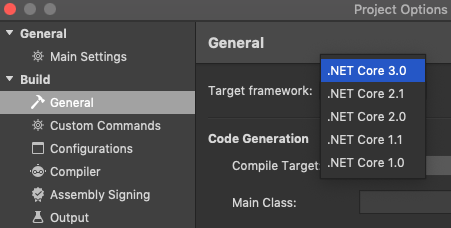 Set Target Framework